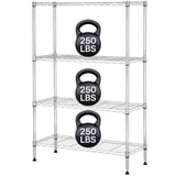 YRLLENSDAN Heavy Duty Metal Shelving Unit 4 Tier Wire Storage Rack Adjustable Shelves Organizer for Garage Kitchen Pantry Laundry Closet NSF Certified Utility Shelf 1000 LBS Capacity, 14"x36"x54" YRLLENSDAN