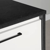 South Shore Myro Kitchen Island, Faux Black Stone and White South Shore