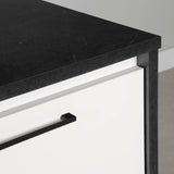 South Shore Furniture Myro Compact Kitchen Island with Storage, Small, Faux Black Stone and White South Shore