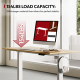 SANODESK Electric Standing Desk 48 x 30 Inches Whole-Piece Desktop Height Adjustable Stand Up Desk w/6-Button Controller Ergonomic Computer Desk for Home Office, White Frame + Natural Tabletop SANODESK