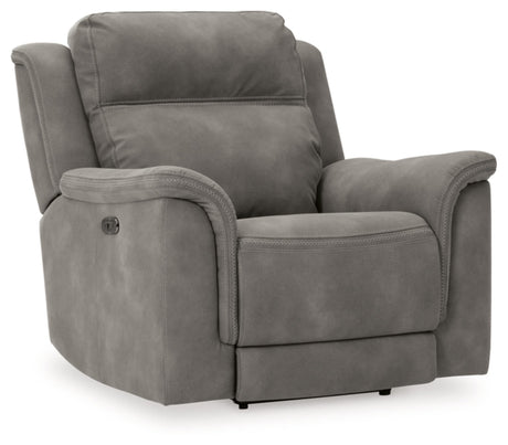 Signature Design by Ashley Next-Gen DuraPella Power Recliner with Adjustable Headrest, Gray Signature Design by Ashley