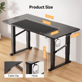 GTRACING 4 Legs Standing Desk with Dual Motor, 55 x 28 Inch Adjustable Height Desk with Power Outlets & LED Lights, Home Office Computer Workstation Sit Stand Up Desk with 3 Memory Preset GTRACING