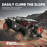 RC Off-Road SUV Wrangler Black Warrior Building Kits, 1/8 Scale Pickup Truck Car with Remote Control Lights, Challenge Building Blocks Gift for Technical Enthusiasts Adults & Teens Age 14+ (2272PCS) MOCBROPCS