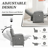Grey Power Recliner Chairs for Adults, Ultra-Comfy Small Recliners for Small Spaces, Adjustable Electric Recliner Chairs with Remote & 2 Side Pockets - Padded Seat Backrest & Footrest (Gray) anwickjeff