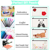 ZeeDix 8 Packs 8.3 x 5 inches Blank DIY Craft Bag Canvas - White Canvas Zipper Pouch Bags Multipurpose Cosmetic Bag Canvas Makeup Pouch with Zipper, Travel Toiletry Bag for Storage ZeeDix