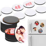 Saysurey Sublimation Magnet Blanks Set 48 Pcs Personalized Sublimation Blank Refrigerator Magnet with 48 Pcs Round Blanks Sublimation Fridge Magnets for Home Kitchen Office Decoration, 1.97'' x 1.97'' Saysurey