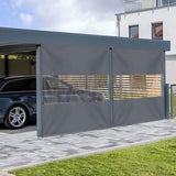 Covers & All Outdoor Clear Panel Curtain, 12 oz Vinyl Outdor Curtains for Patio, Waterproof & Weather Resistant Tarp with Brass Grommets for Pergola, Porch, Gazebos, Balcony (8' H x 15' W Feet, Gray) Covers & All