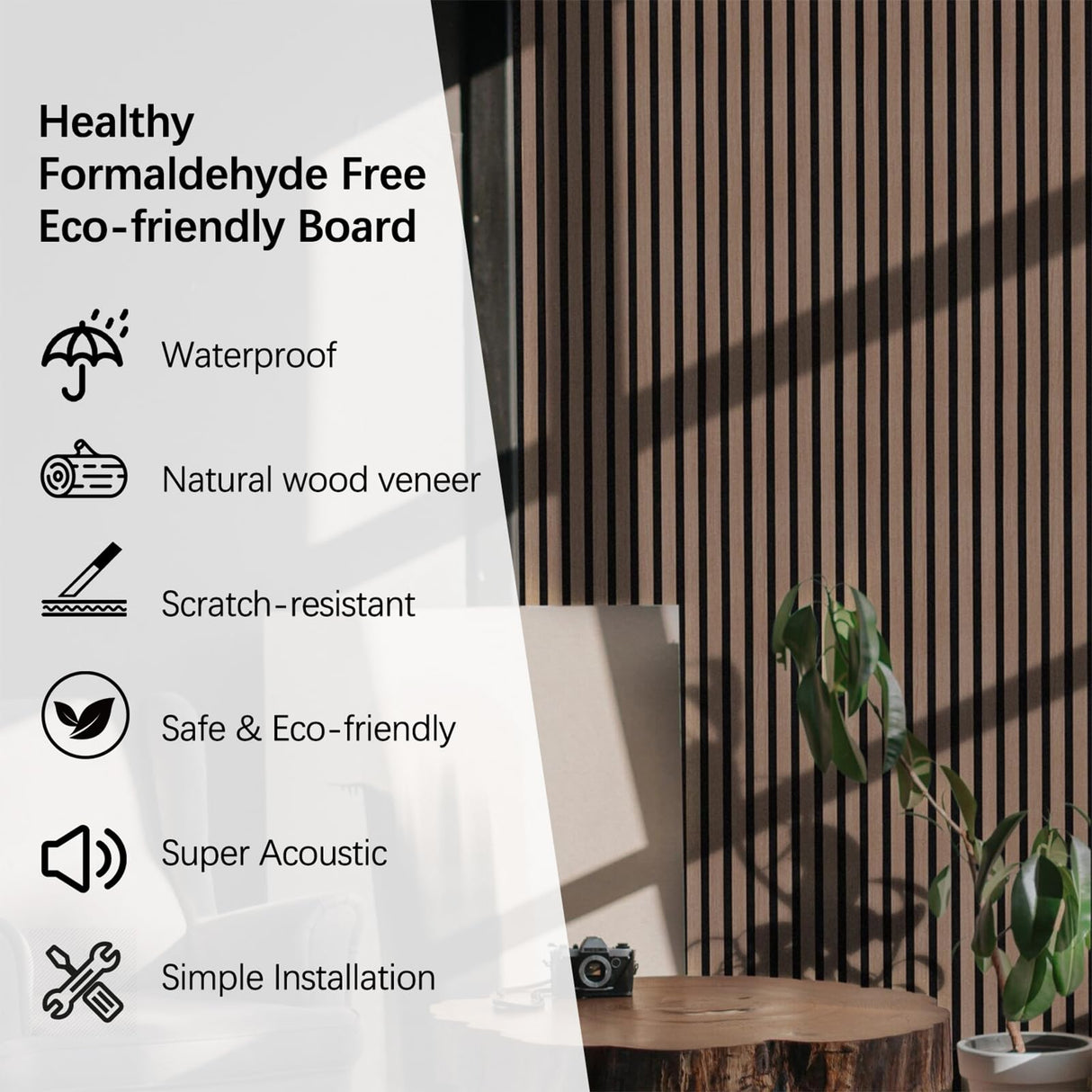 ARMURO Wood Panels for Wall - 2 PCS Wood Slat Wall Panel, Natural Walnut Veneer Acoustic Wall Panels - 12.6" W x 94.5" L ARMURO