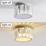 Modern Crystal Ceiling Light Fixture, BUXVRCS Mini Flush Mount Crystal Chandelier, H 5.89'' x W 8.66'' Small Crystal Ceiling Fixtures for Hallway Bedroom Bathroom G9 Socket BUXVRCS
