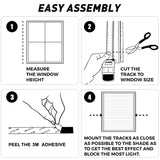 Keego 100% Blackout PVC Light Blocking Strips for Window Shades - Block Light Along The Sides of Blackout Blinds Great for Bedroom Nursery (White, 58.5", 2pcs) Keego