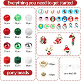 615PCS Christmas Beads for Jewelry Making, Red Green Beads for Bracelets Making Kit, Christmas Clay Beads Charms for Necklace Making Jewelry DIY Crafts Gifts for Girls Kids Adults Meafeng