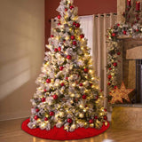 YUJUN 48 Inches Christmas Knitted Tree Skirt Decorations Xmas Large Red Chunky Cable Farmhouse Thick Rustic Tree Skirt for Merry Christmas Tree Holiday Home Party Decoration YUJUN