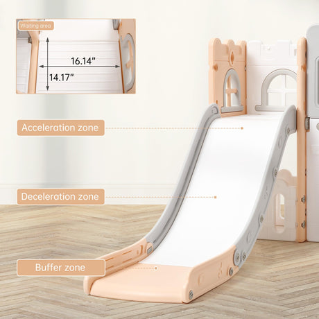Toddler Slide 8 in 1 Toddler Playset for Toddlers Age 1-3，Baby Playset for Indoor Outdoor Playground with Climber, Crawling Tunnel, Basketball Hoop, Telescope, Toy Storage Garvee