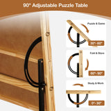 Dechawfon Jigsaw Puzzle Table with Drawers & Lockable Wheels, Tilting Puzzle Board 0-90° Adjustable, Puzzle Board 1500 Pieces with Legs, 37.4 x 27.95 Inch Portable Puzzle Table with Legs for Adults Dechawfon