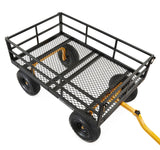 Gorilla Carts GOR1400-COM Steel Utility Cart, Heavy-Duty Convertible 2-in-1 Handle and Removable Sides, 12 cu ft, 1400 lb Capacity, Black Gorilla Carts