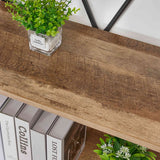 BON AUGURE 5-Tier Vintage Oak Industrial Bookshelf - Heavy Duty Etagere Shelving Unit for Home & Office BON AUGURE