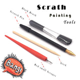 Scratch Art for Adults and Kids-City Landmarks Scratch Painting Craft Kit (8 Sheets A4)|DIY Foil Engraving Art Set|Stress Relief Gift for Travel Lovers, Craft Lovers, Home Decor (Firework&Sakura) BOTEEN