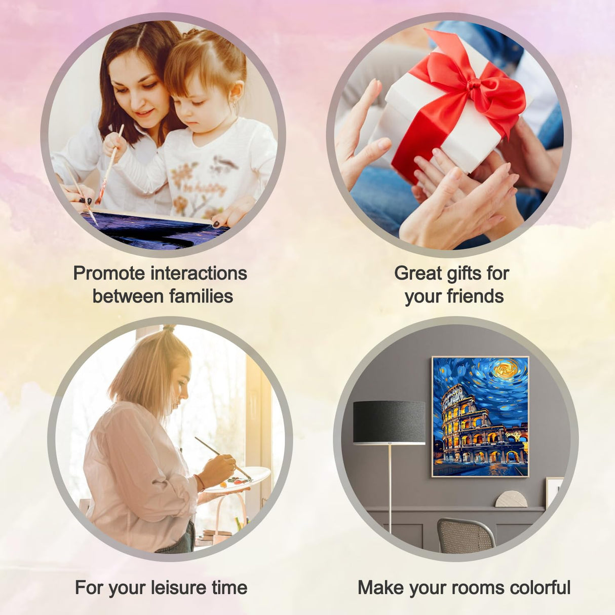 City Scenery Paint by Numbers Kit for Adults,Rome Canvas Paint by Numbers for Adults,DIY Oil Painting by Numbers Perfect for Gifts and Home Wall Decor 16x20inch PHANTASYART