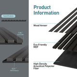 UMIACOUSTICS Wood Slat Wall Panels, 4 PCS Diffusion Panels, Decorative Sound Absorbing Panels for Home Office Cinema -Ebony UMIACOUSTICS