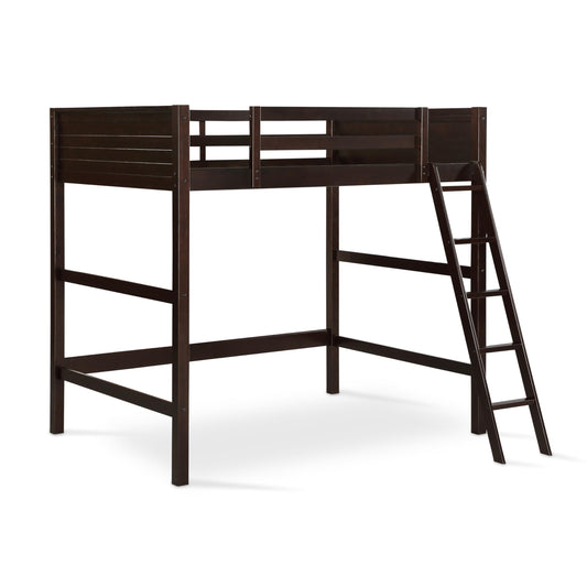 DHP Denver Espresso Full Size Loft Bed with Spacious Under-Bed Area - WoodArtSupply