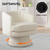 Phoenix Home Swivel Barrel Accent Chair, Mid Century 360 Degree Swivel Barrel Chair, Overstuffed Round Reading Lounge Chair Berber Fleece, Ideal for Living Room, Bedroom, Living Room, Office, Beige Phoenix Home