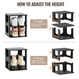 TRZZ 5-Tier Small Shoe Rack, Vertical Narrow Stackable Organizer with Removable Partition, Efficient Shoe Storage for Closet, Entryway, and Small Spaces (Black) TRZZ