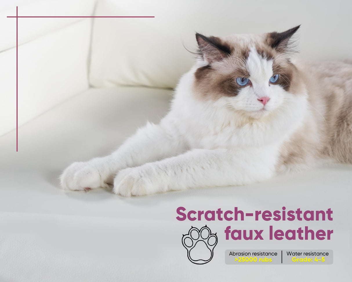 AMERLIFE Single Left Power Recliner, Reclining Sectional Couch with Console, 5 Seats L Shaped Anti-Scratch Leathaire Modular Couch with Cup Holder& USB Port, White AMERLIFE