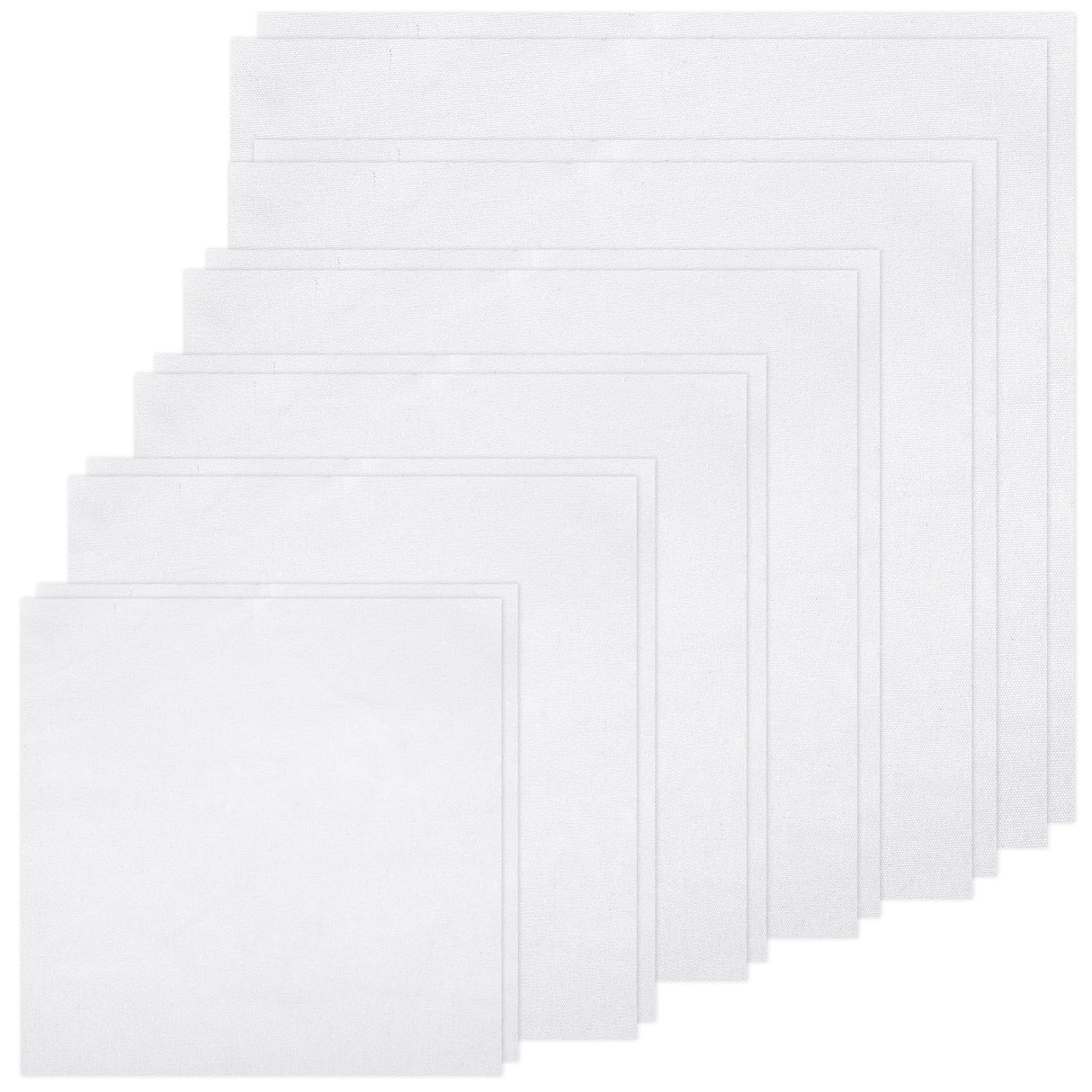 12 PCS Embroidery Fabric, Pre-Cut White Natural Cotton Embroidery Cloth Fabric, 6 Different Sizes 5.9 to 13.8inch, Embroidery Cloth Squares for Embroidery Garment Craft Nitelemn
