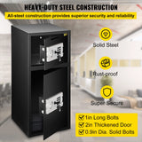 VEVOR Large Double Door Security Safe Box 2.6 Cubic Feet Steel Safe Box Strong Box with Digital Lock for Money Gun Jewelry Black VEVOR