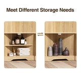 FiveWillowise 67''H Tall Corner Cabinet with Handmade Rattan Door, Rattan Storage Cabinet with Adjustable Shelves, Corner Bookshelf Space Saver for Barthroom, Kitchen, Natural FiveWillowise