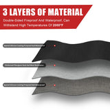 48 x 30 Inches Under Grill Mat for Outdoor Grill, Double-Sided Fireproof grill Mat, Indoor Fireplace Mat Fire Pit Mat, Waterproof Oil-Proof BBQ Floor Pads, Deck and Patio Protectors Mat RERAMDO