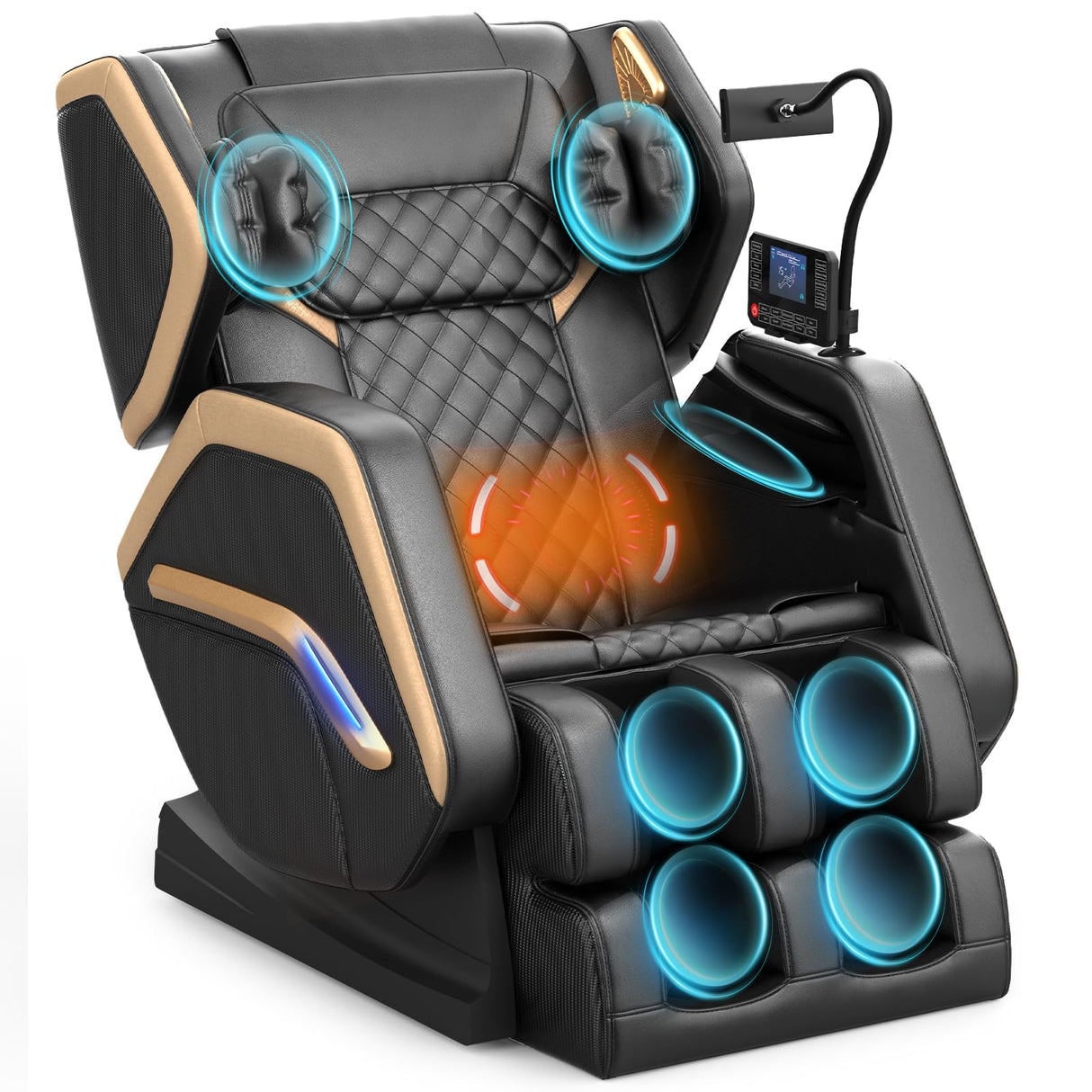 NAGLIFOR Massage Chair Full Body, Zero Gravity Massage Chair with Heating, 8 Airbags, 14 Fixed Rollers, Foot Massage, Bluetooth Speaker, Touch Remote Control, Nightlights for Family and Friends NAGLIFOR