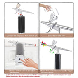 I-BEAUTEE High air Flow Airbrush Kit,Portable Airbrush Compressor, Rechargeable Cordless Airbrush, Mini Air Brush, Handheld Airbrush Gun for Barber, Model Painting, Nail Art, Makeup, Tattoo I-BEAUTEE