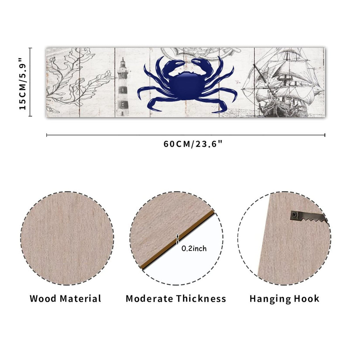 Wood Pallet Sign Nautical Sea And Ocean Theme Distressed Look Personalized Decorative Wooden Plank Hanging Plaque Plank Hanging Plaque Shabby Chic Style Home Wall Hanging Art for Beach House Lake Alioyoit