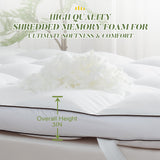 Mosluna 3 Inch Memory Foam Mattress Topper Twin Size,Extra Soft Pillow Top Mattress Topper,Fluffy Shredded Memory Foam Filled,Breathable Mattress for Back Pain Relief,39x75 in. Mosluna