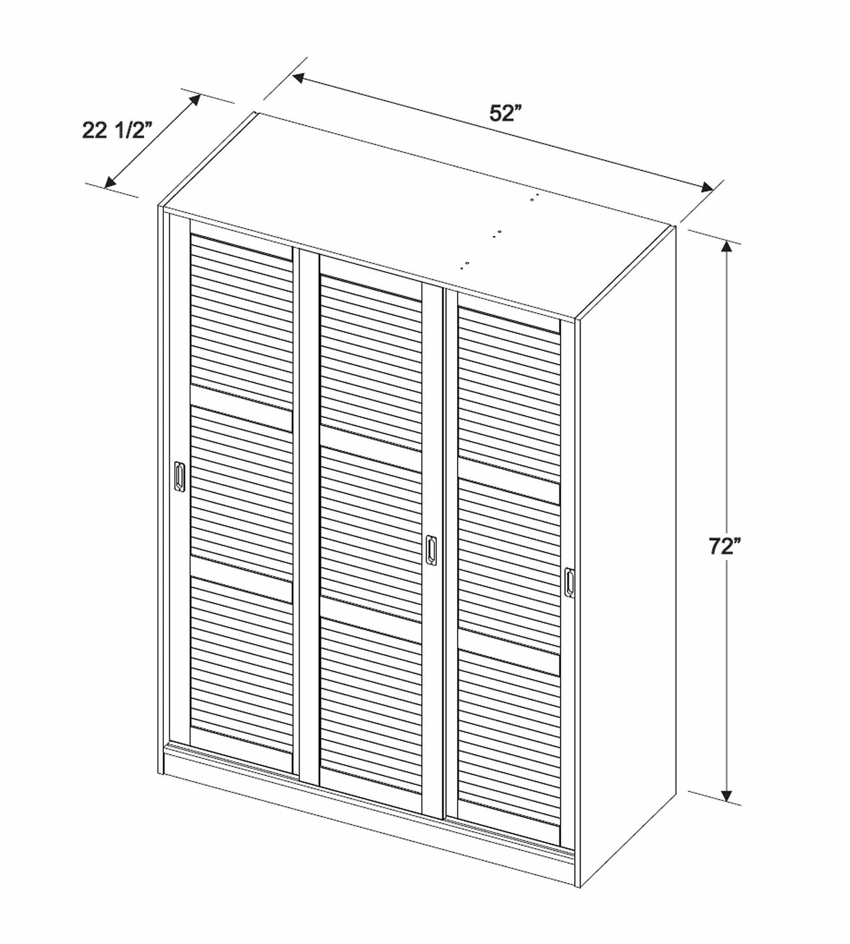 Palace Imports 100% Solid Wood Wardrobe/Armoire/Closet with 3 Sliding Louvered Doors, Java. 5 Shelves Included, 52" w x 72" h x 22.5" d, Renewable Eco-Friendly Wood, Made in Brazil Palace Imports