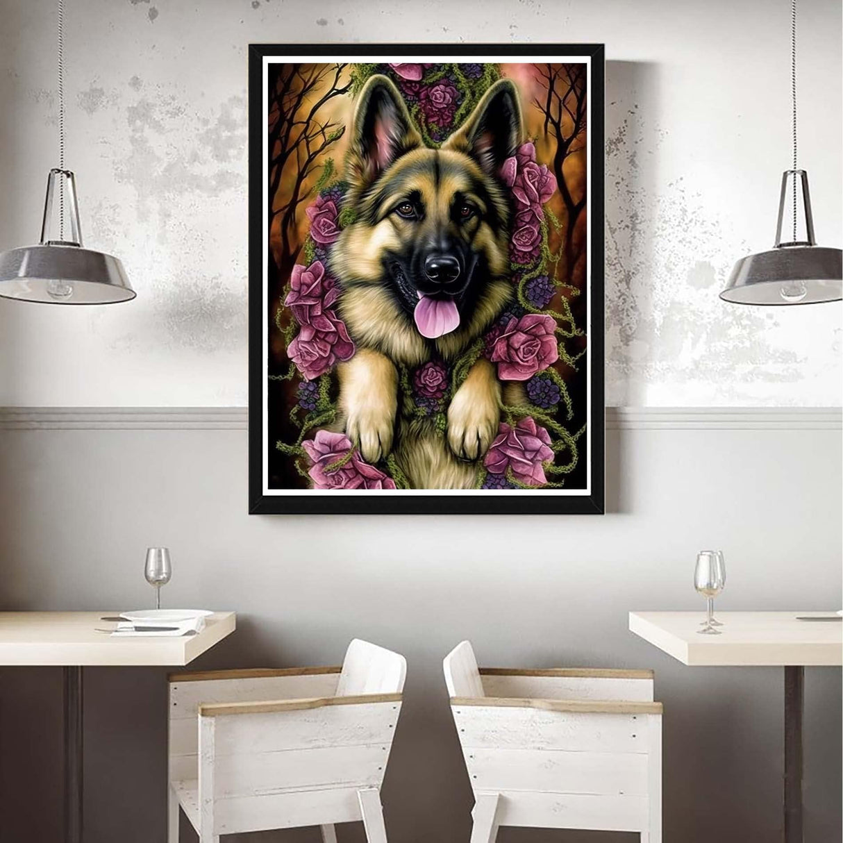 VAIIEYO 5D Diamond Art Kits for Adults Dog, Diamond Painting Animal Puppy, Paint by Numbers Full Drill Round Rhinestone Craft Canvas for Home Wall Decor Gift 12x16 inch VAIIEYO