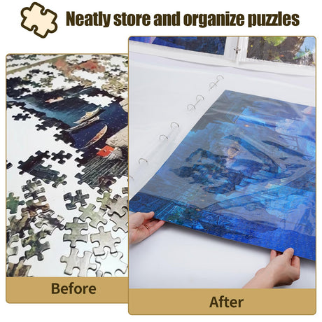 Callroon Extra Large Puzzle Storage Holder 20 HD Pockets, Can Hold 500-1500 Pcs Puzzle Organizer, Best Diamond Painting Storage, Artwork, Puzzle Accessories Gift CallKroon