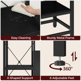 MAHANCRIS 40-50 Gallon Fish Tank Stand, Aquarium Stand with Power Outlet and Storage Cabinet, Heavy Duty Tank Stand Suitable for Turtle Tank, Reptile Terrarium, for Home Office, Black FTBK50E01 MAHANCRIS