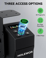 Gun Safe Biometric Pistol Safe Fingerprint Drop Down Mount Handgun Safe Under Table for Desk Bedside Nightstand HOLEWOR