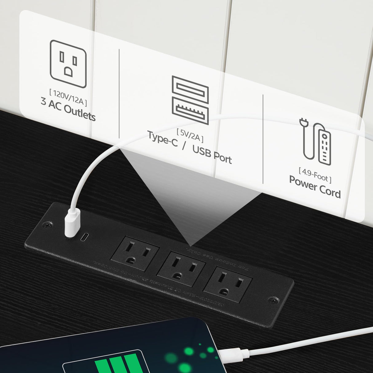 MAHANCRIS Farmhouse Nightstand with Charging Station, 24" Large End Table with Barn Door and Adjustable Storage Shelf, Square White Nightstand, Rustic Bedside Table for Bedroom, Living Room MAHANCRIS