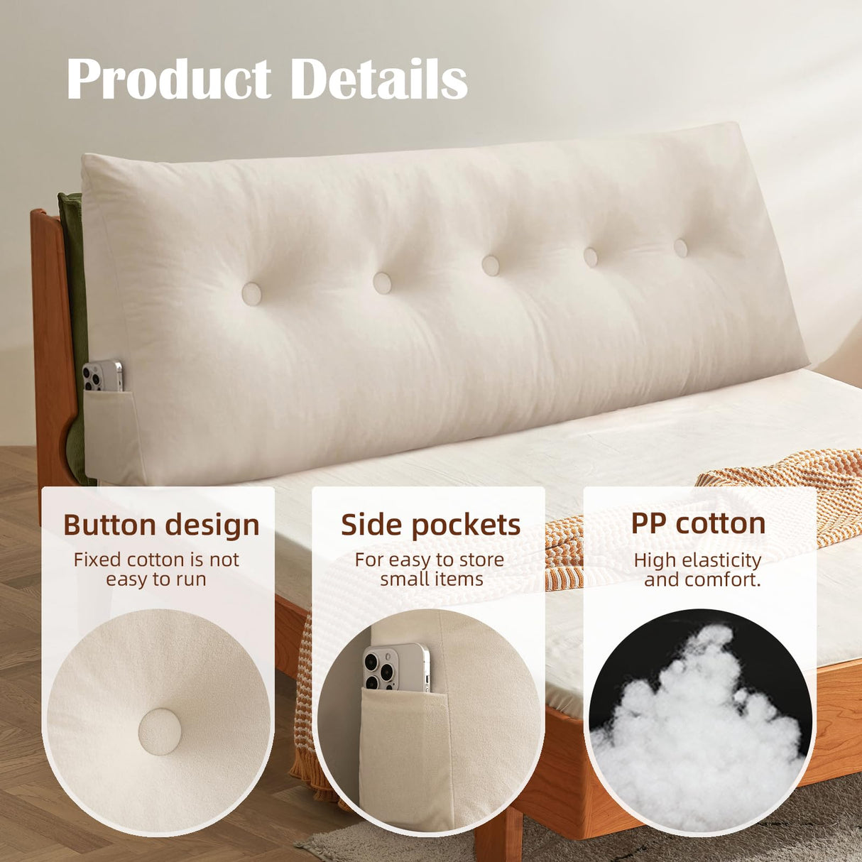 UUluhao Wedge Pillows Headboard Twin XL for Dorm Light Grey Headboard Backrest Pillows for Sitting Up in Daybed and Bunk Beds Large Bolster Lumbar Support Leg Positioning Cushion,39 * 4.7 * 15.7in UUluhao