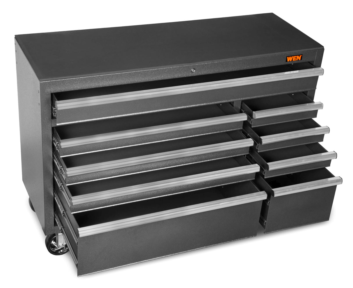 WEN 52-Inch Premium Rolling Tool Cabinet with Heavy Duty 21-Gauge Powder-Coated Steel Construction (GG532B) WEN