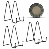 Kruodop 3 Pack 6 Inch Plate Stands for Display, Plate Holder Display Stand, Picture Frame Stand Black Metal Frame Holder Stands for Book,Small Easel,Decorative Plate,Photo and Platter,Tabletop Art Kruodop