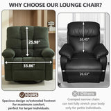 Oversized Recliner Chair & Massage Chair Recliner with Heat,Cozy Lazy Boy Recliners Chairs for Adults, Rocker Recliners Chairs&Manual Reclining with Adjustable Backrest,Pockets (Green) HRVEOCEI