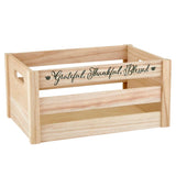 Storage Boxes - Heartfelt Collection - Set of 2 Farmhouse Style Nesting Wood Storage Crates, Small and Large, Grateful Heartfelt Collection
