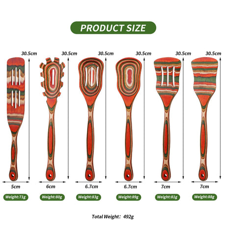 Wooden Spoons for Cooking, WOSPONFAN Kitchen Utensils Set, Pakkawood Kitchen Cooking Utensils Set, Apartment Essentials Wood Serving Spatula spoon, Salad Tongs, Home & kitchen Gift for Women wosponfan