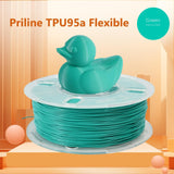 PRILINE TPU Filament,PRILINE High Flow/High Speed Printing 95A TPU Flexible Soft 3D Printer Filament 1KG 1.75mm Spool,Support Fast Printing, Frost Green PRILINE