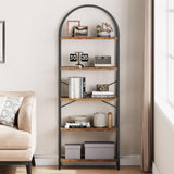 GAOMON 5 Tier Bookshelf Arched Bookcase Modern Standing Bookshelves Tall Display Racks Metal Book Shelf for Bedroom, Living Room, Home Office GAOMON