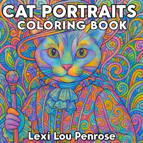 Cat Portraits: Relaxing Adult Coloring Book of Beautiful Cats & Geometric/Abstract Modern Art Patterns for Mindfulness: Unique, Cute & Artistic Cat ... | Promotes Calm, Creativity & Stress Relief Majosta